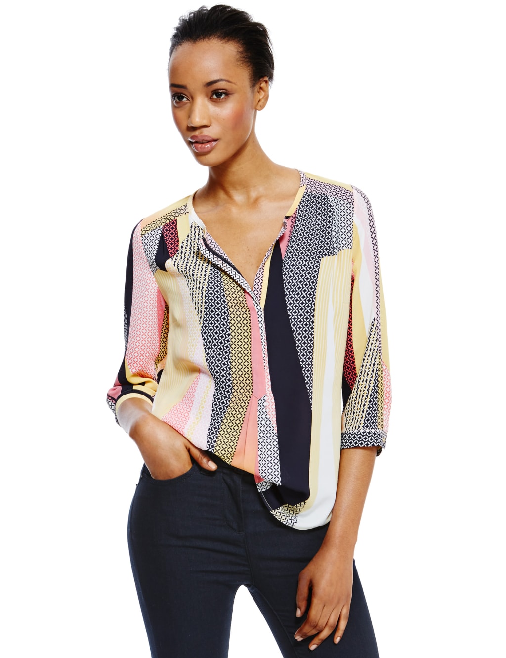 3/4 Sleeve Abstract Print Blouse 1 of 4