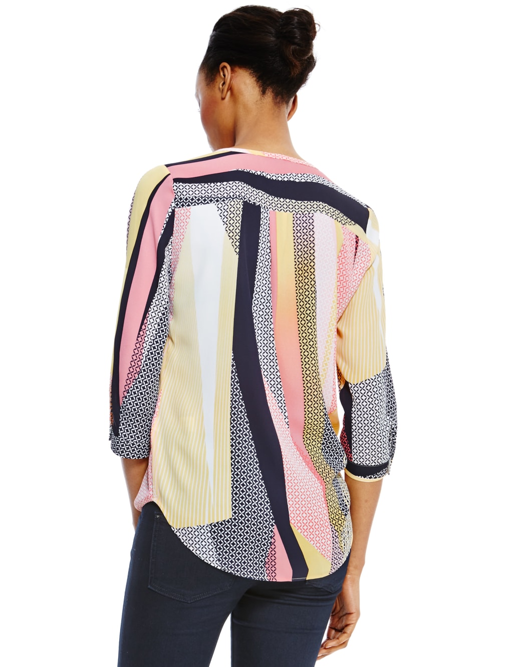 3/4 Sleeve Abstract Print Blouse 4 of 4