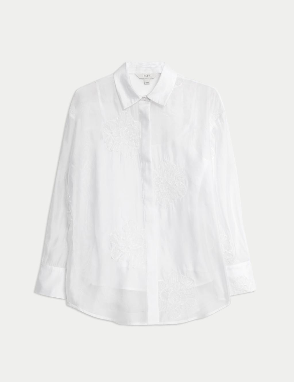 Embroidered Floral Collared Shirt 2 of 7