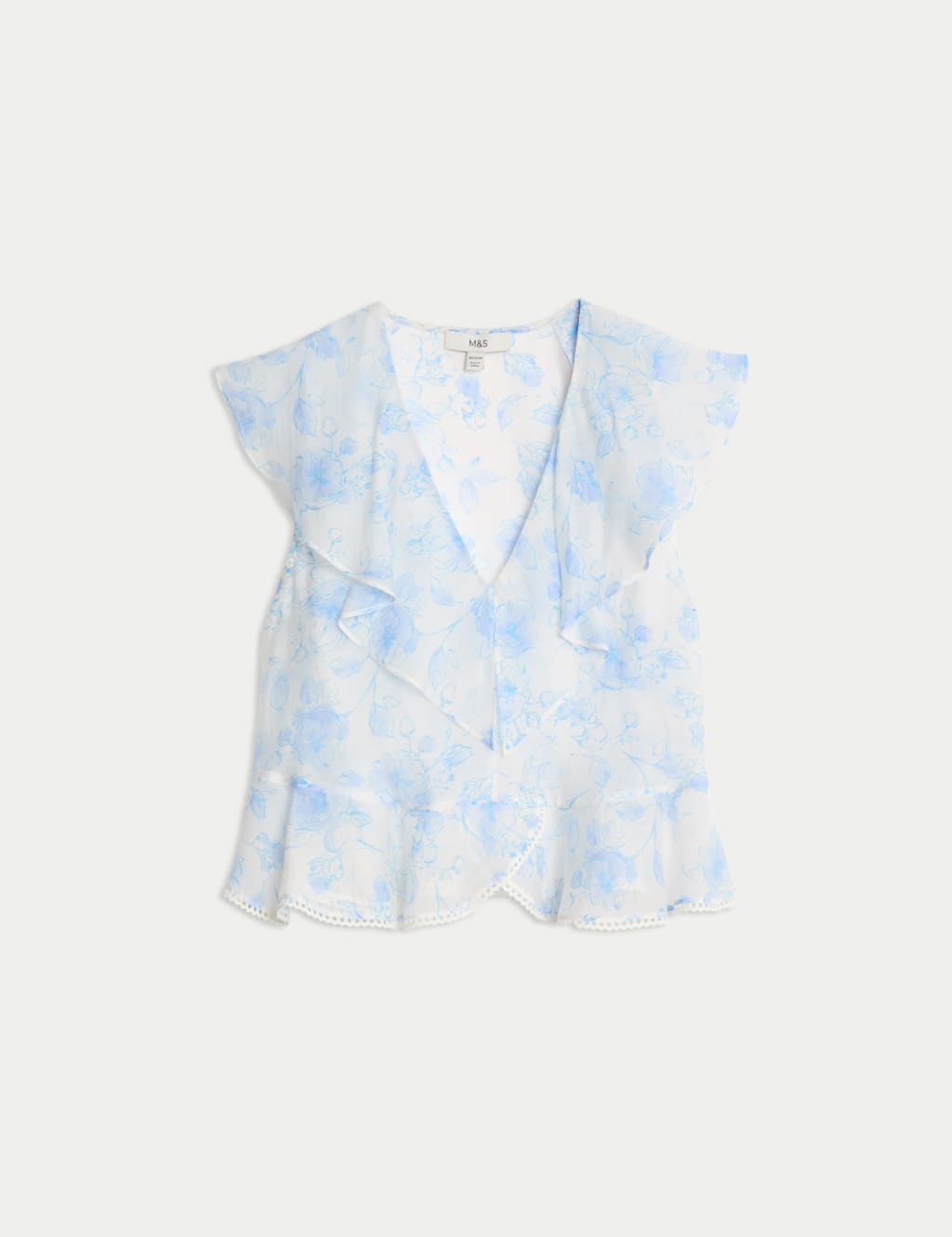 Lyocell Rich Floral Frill Detail Top 2 of 5