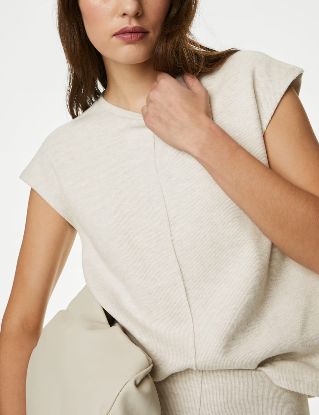 U-neck Cotton Blend Top