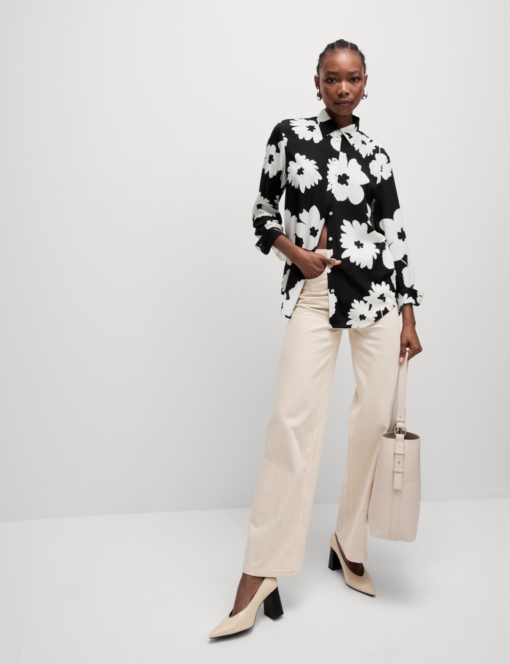 Printed Collared Blouse M S Collection M S
