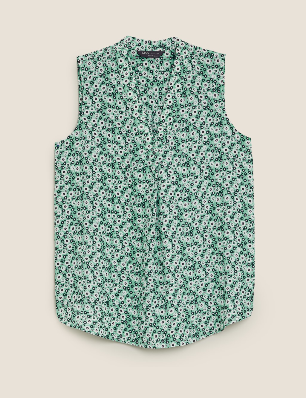 Ditsy Floral V-Neck Sleeveless Shell Top 2 of 5