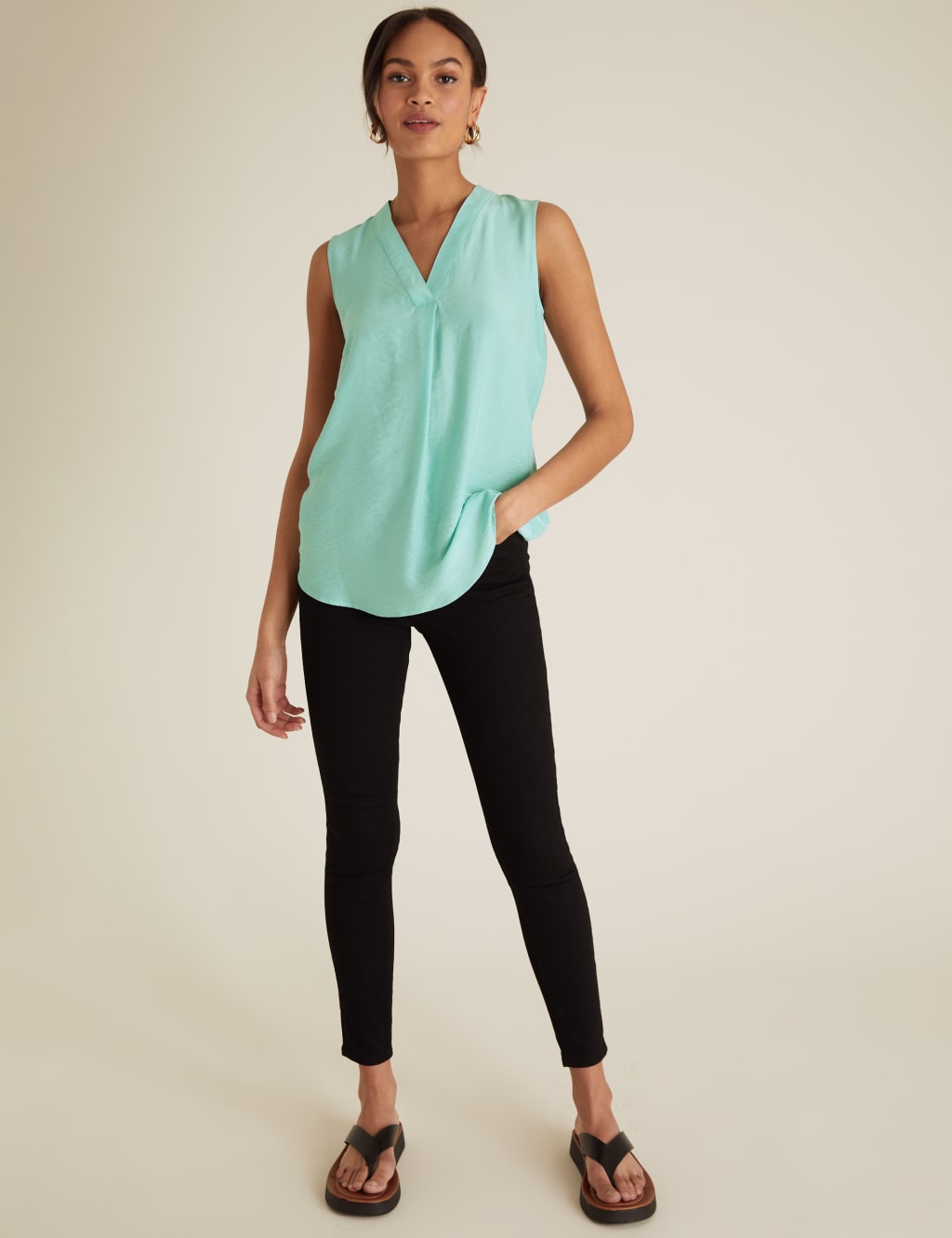 V-Neck Sleeveless Shell Top 3 of 5