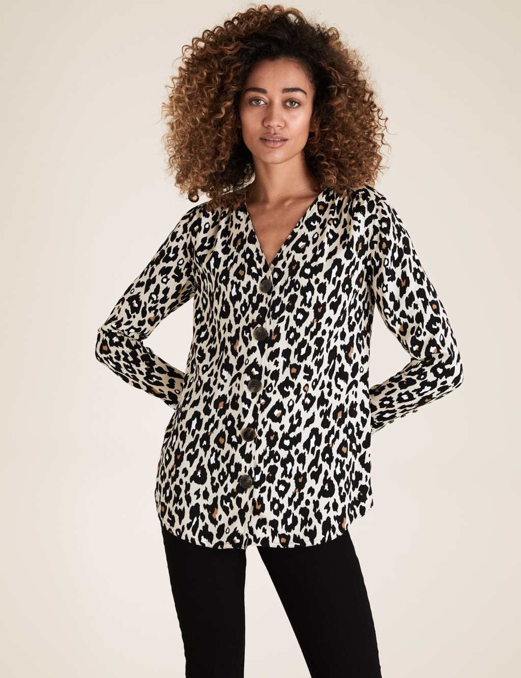 Animal Print V-Neck Long Sleeve Tunic 4 of 5