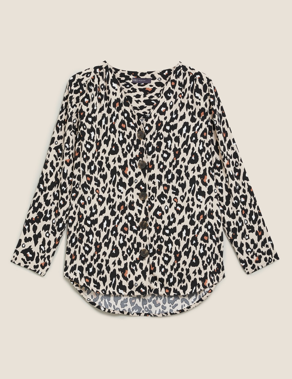 Animal Print V-Neck Long Sleeve Tunic 2 of 5