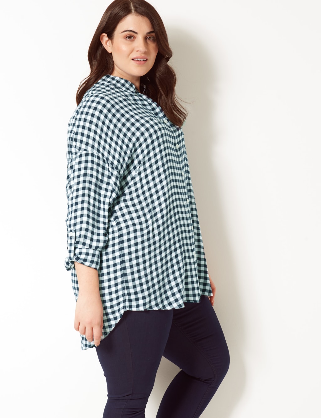 CURVE Checked Long Sleeve Shirt M S Collection M S