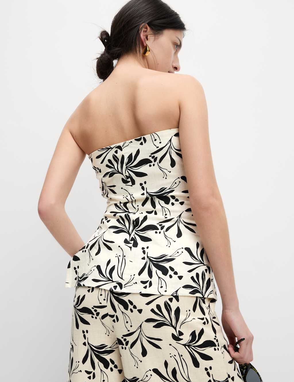 Linen Blend Printed Bandeau Top 5 of 6