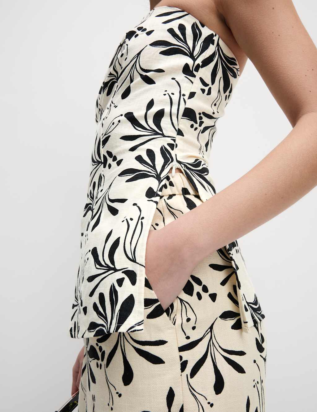 Linen Blend Printed Bandeau Top 6 of 6