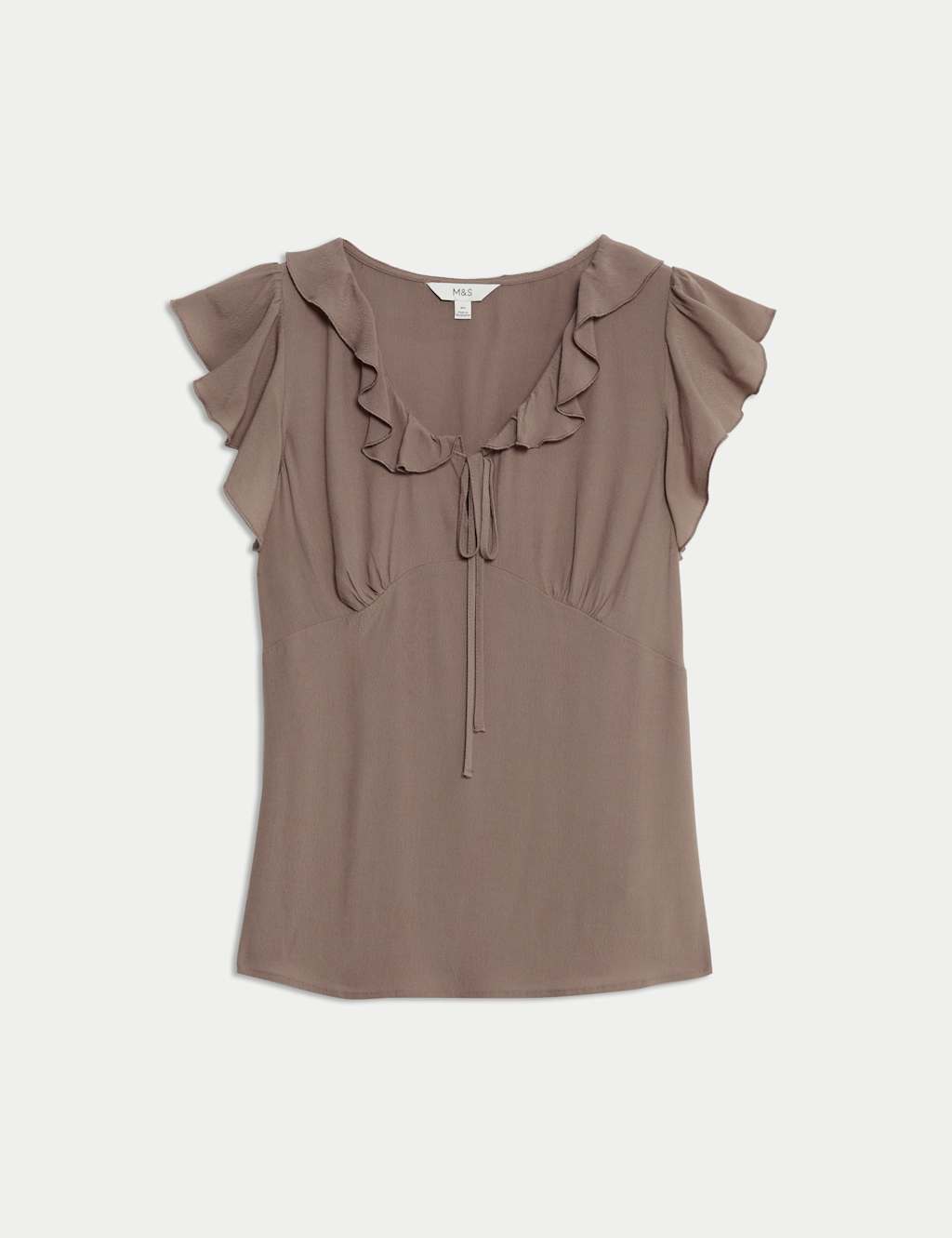 V-Neck Frill Detail Cap Sleeve Top 2 of 6