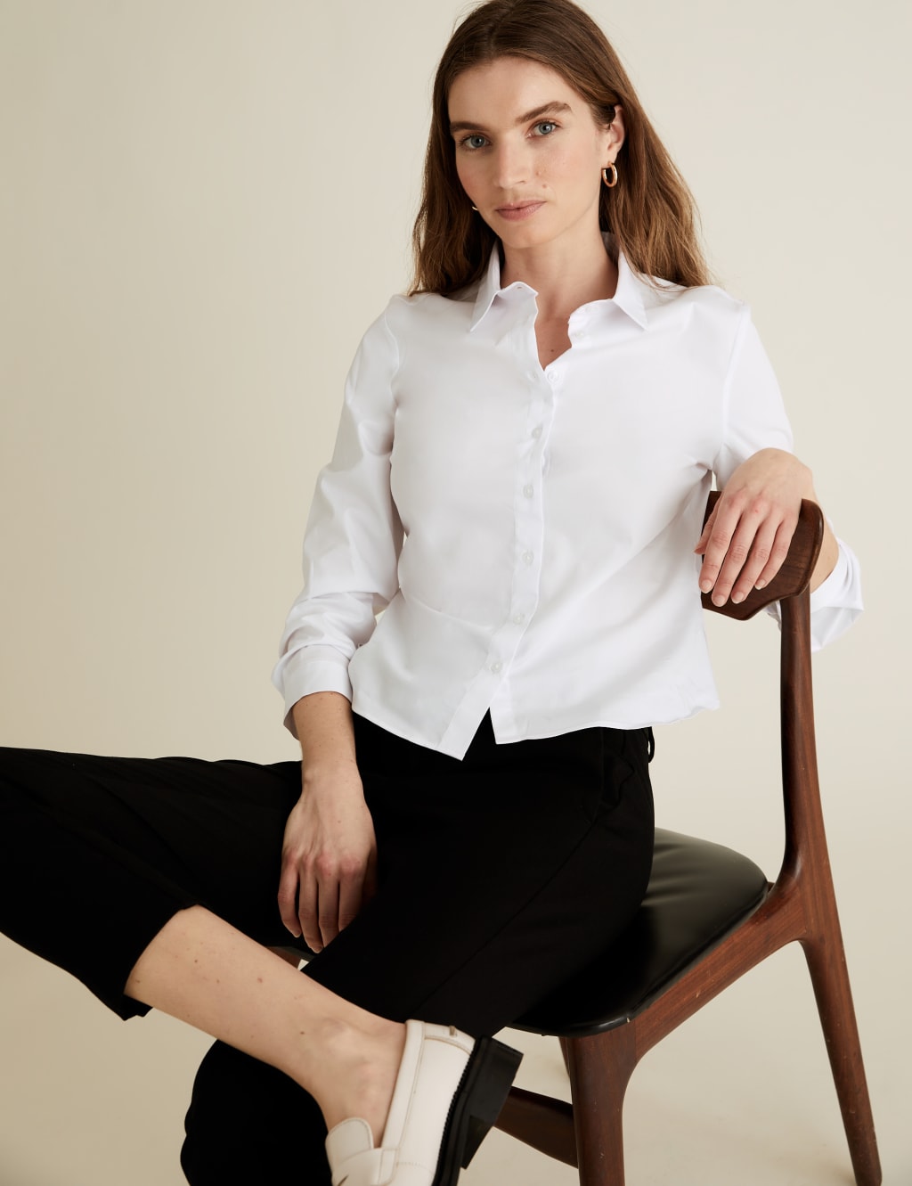 PETITE Cotton Fitted Long Sleeve Shirt 3 of 5
