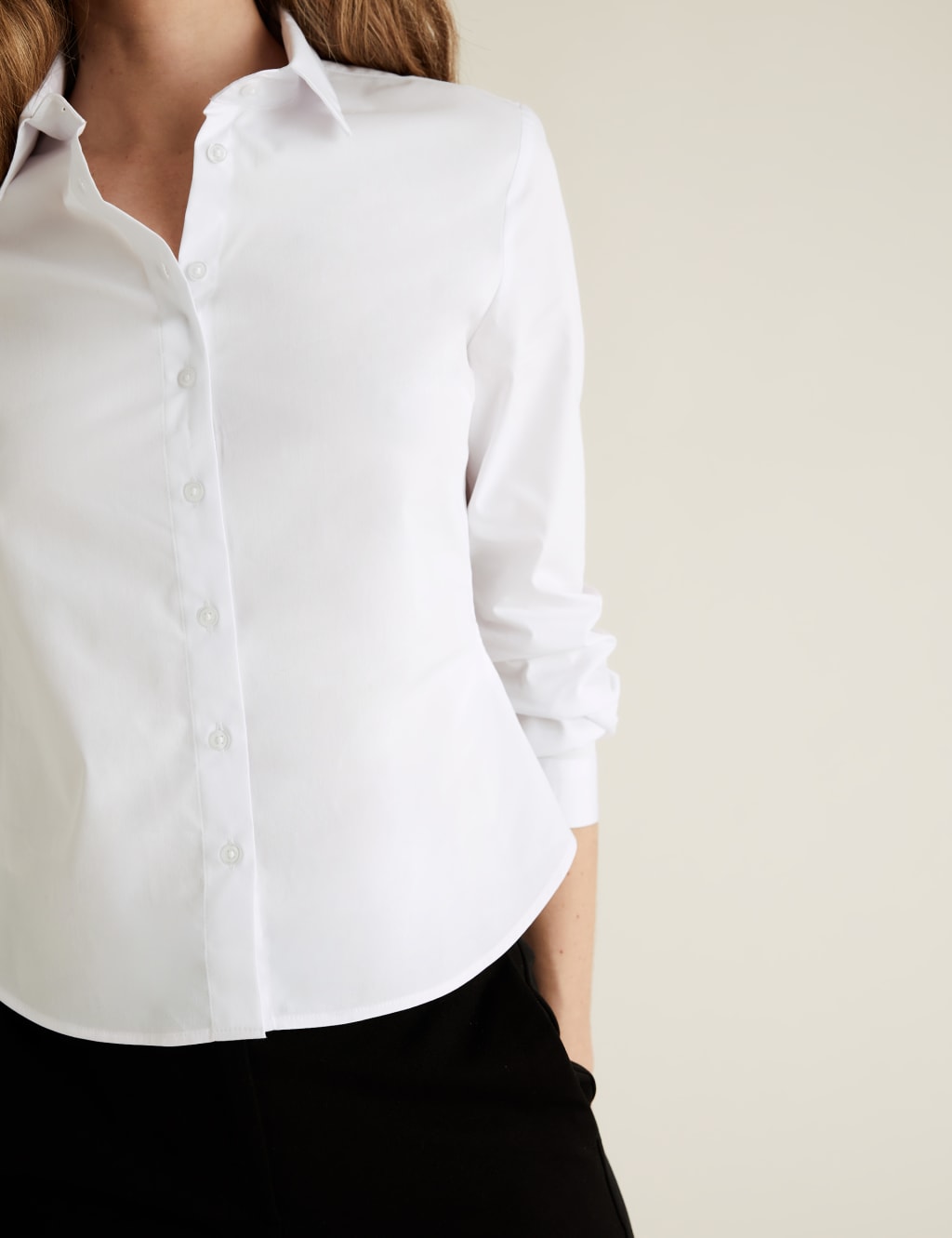 PETITE Cotton Fitted Long Sleeve Shirt 4 of 5