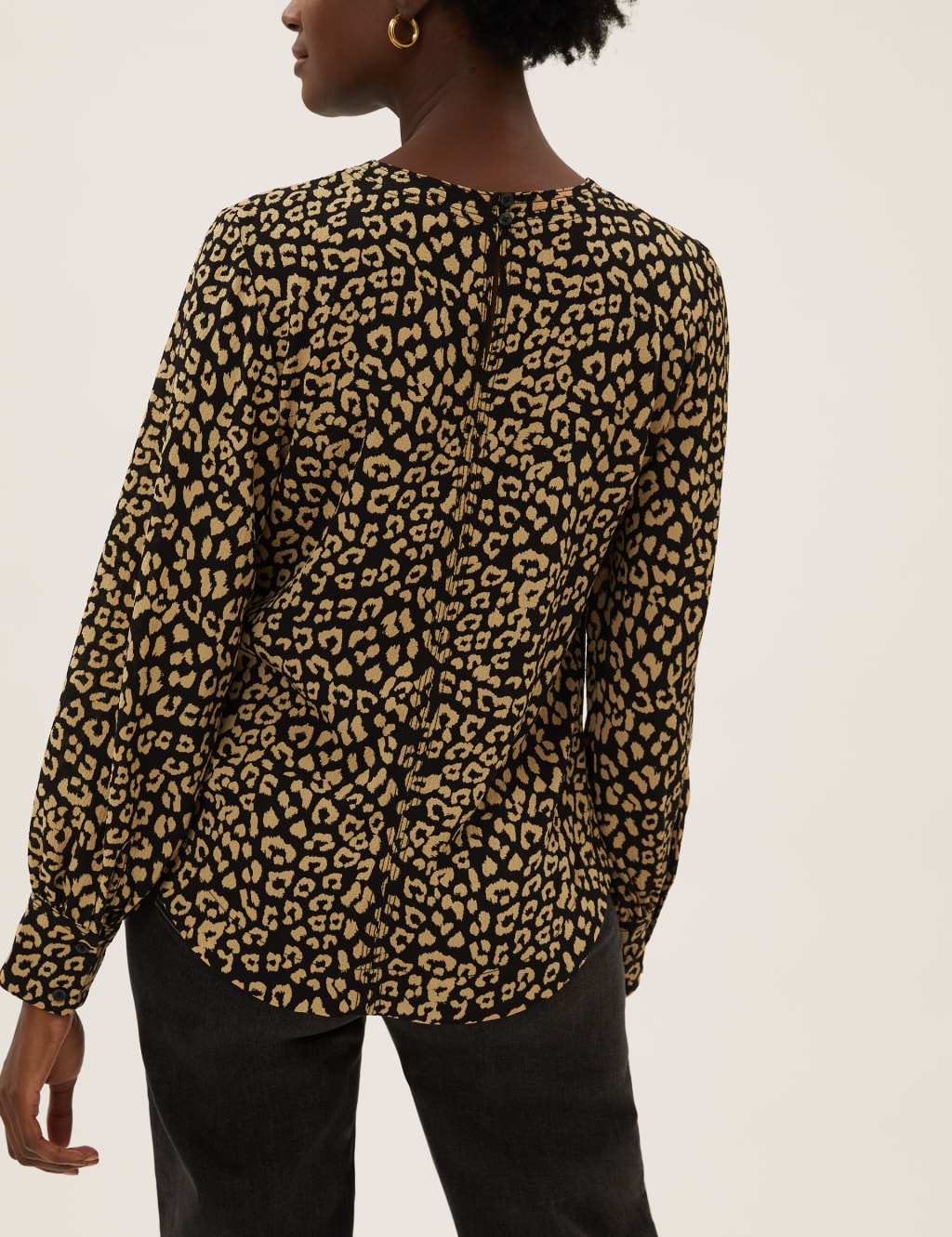 Animal Print Round Neck Long Sleeve Top 4 of 6