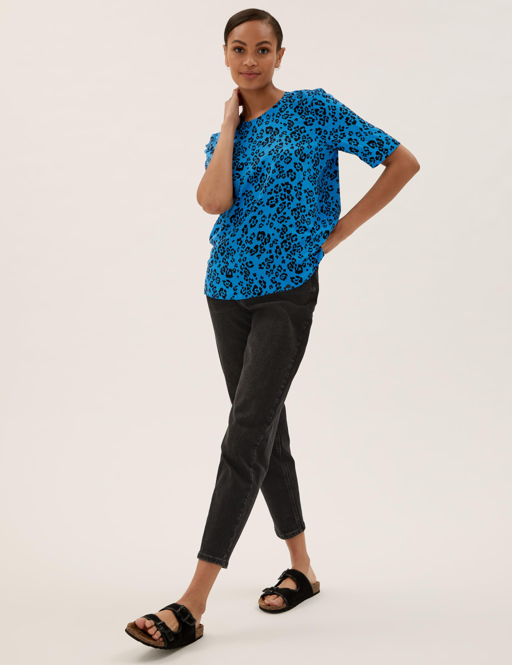 Animal Print Short Sleeve Top 1 of 4