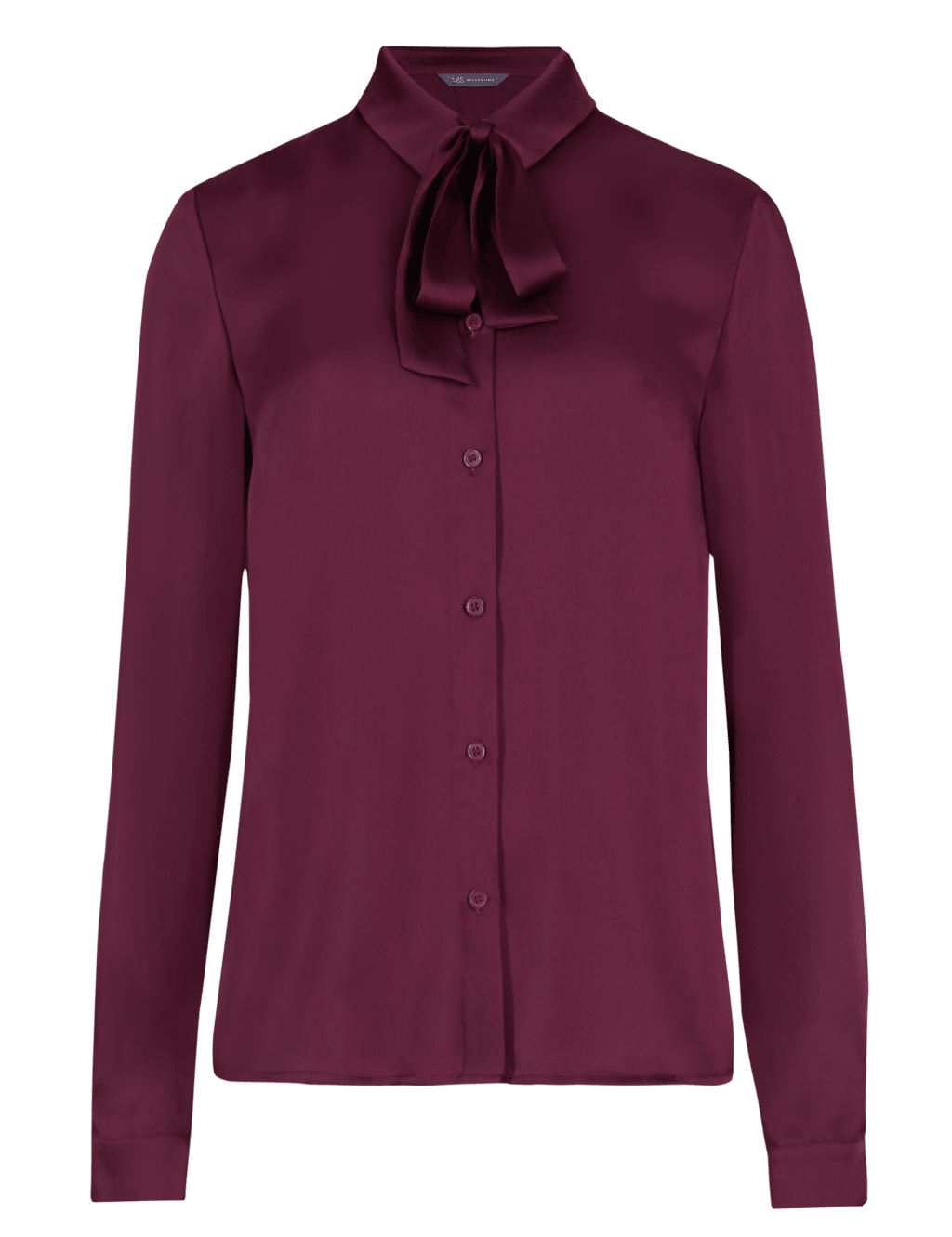 Bow Satin Long Sleeve Blouse 2 of 4