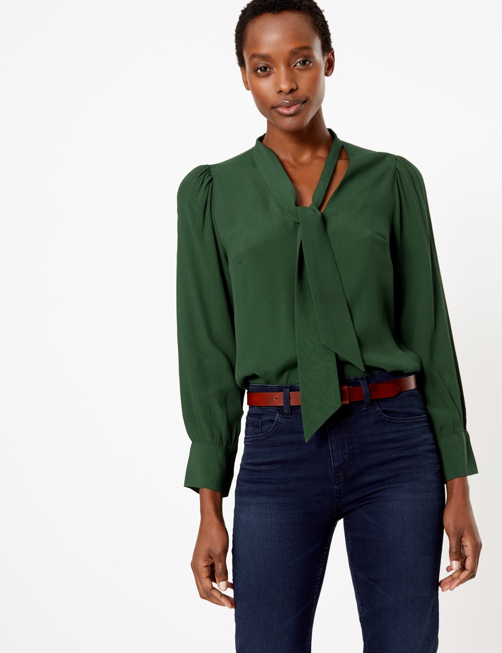 Tie Neck Blouse M S Collection M S