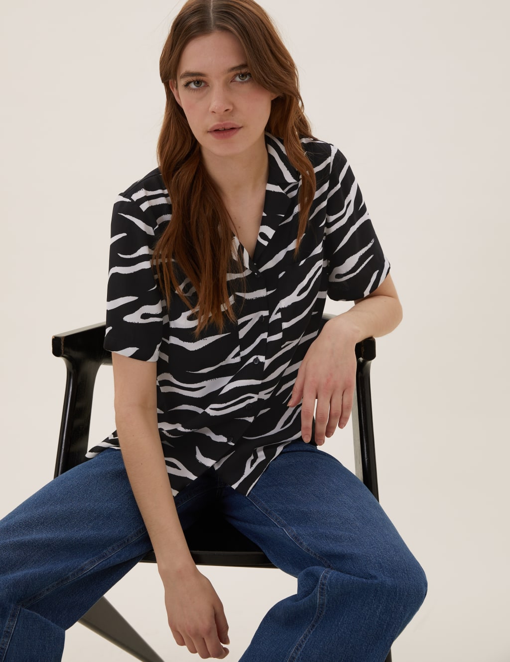 Animal Print Collared Short Sleeve Shirt 1 of 6