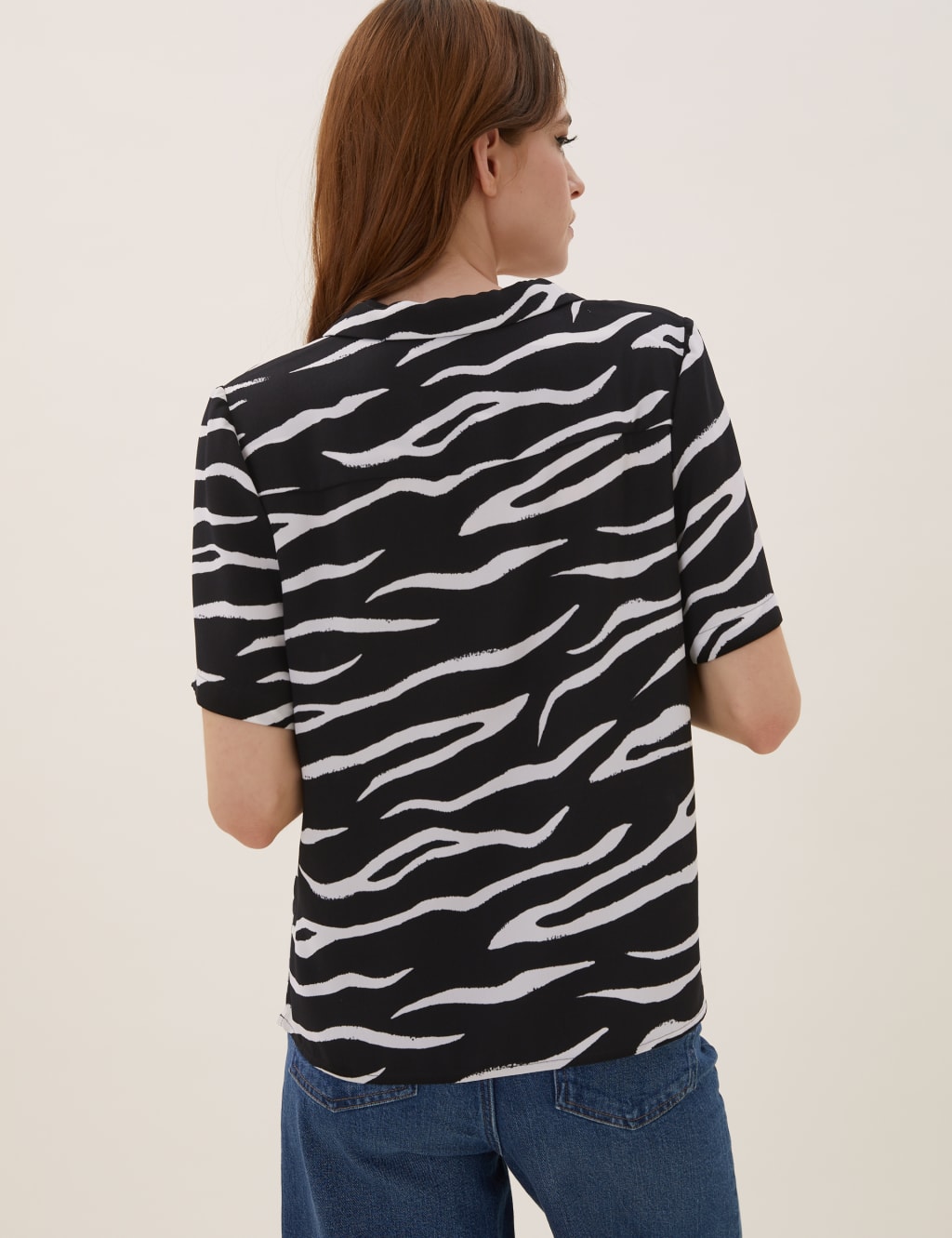 Animal Print Collared Short Sleeve Shirt 5 of 6