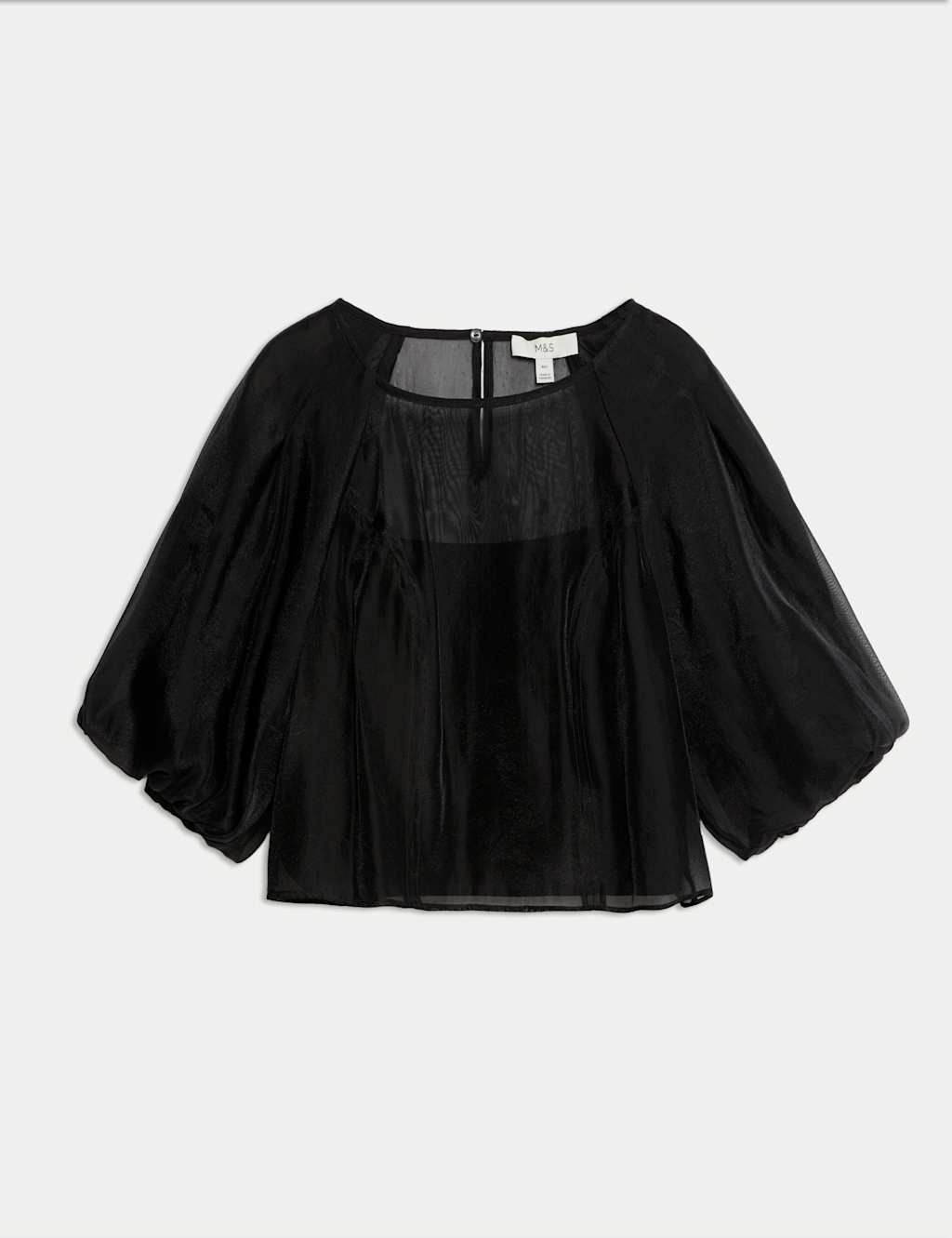 Organza Puff Sleeve Top 2 of 7