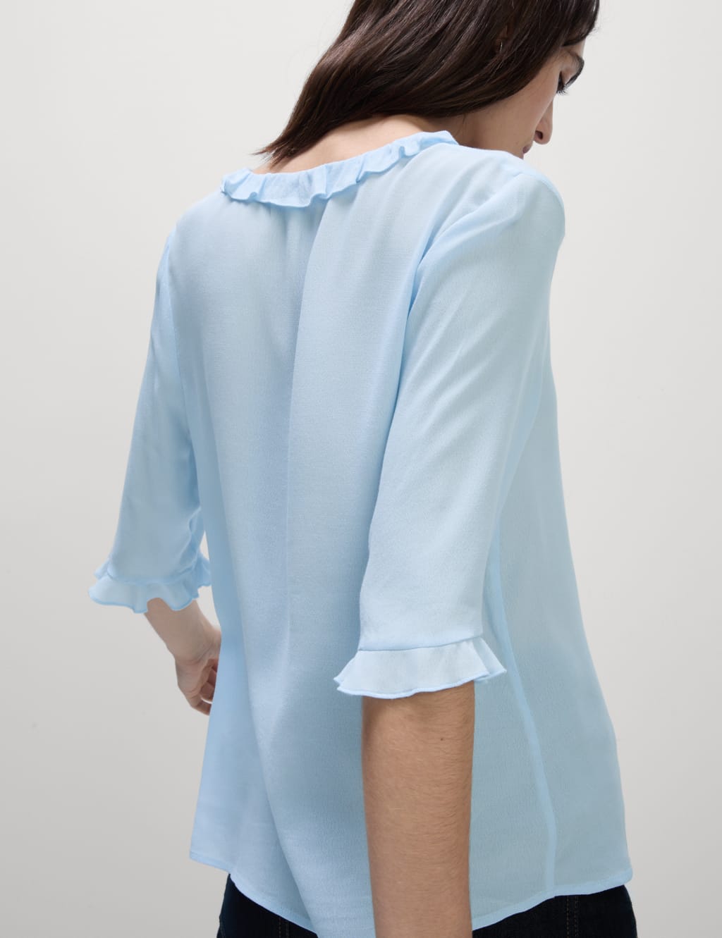 V-Neck Frill Detail Blouse 3 of 4