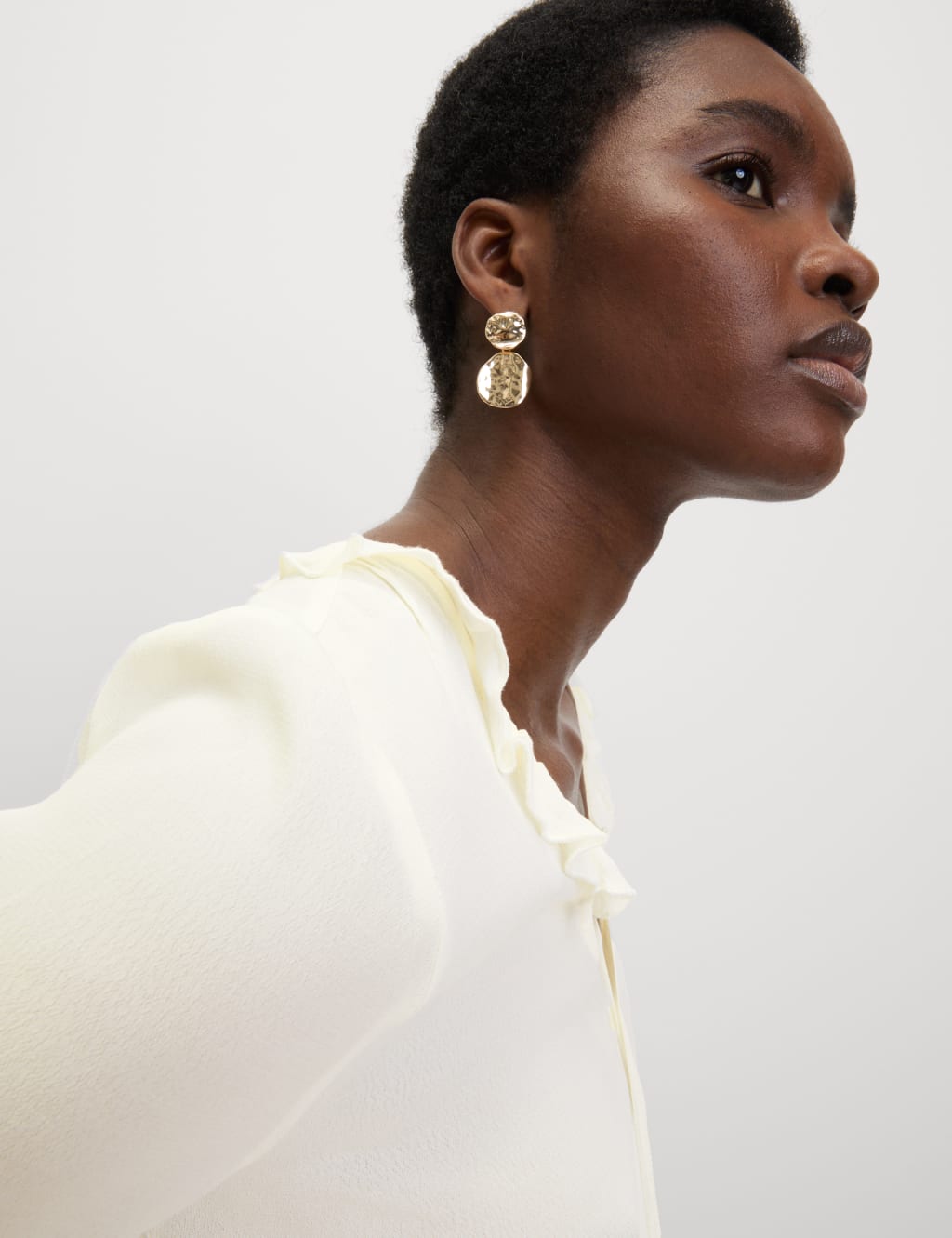 V-Neck Frill Detail Blouse 3 of 4