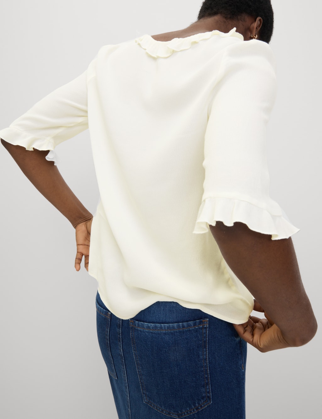 V-Neck Frill Detail Blouse 4 of 4