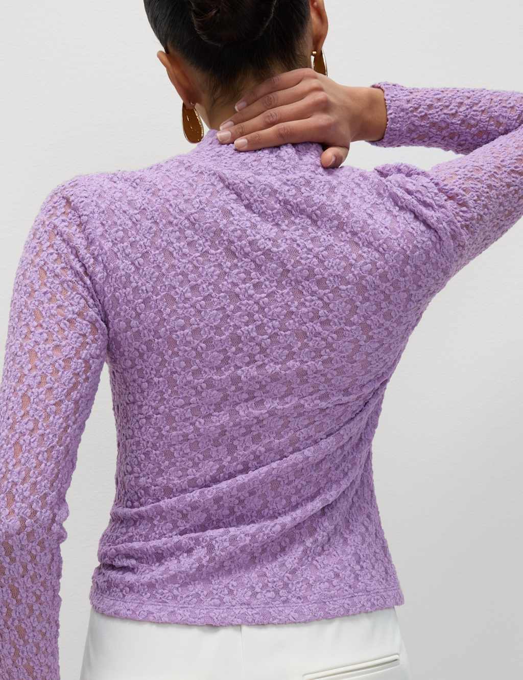 Cotton Blend Lace Top 4 of 5