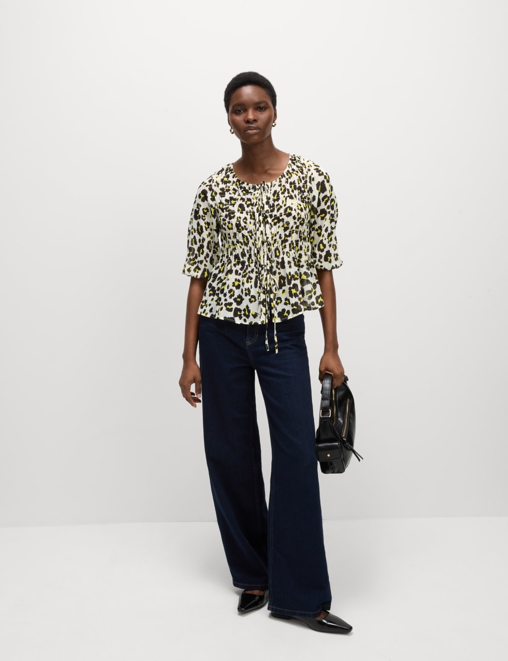 Shirred Tie Front Blouse 5 of 6