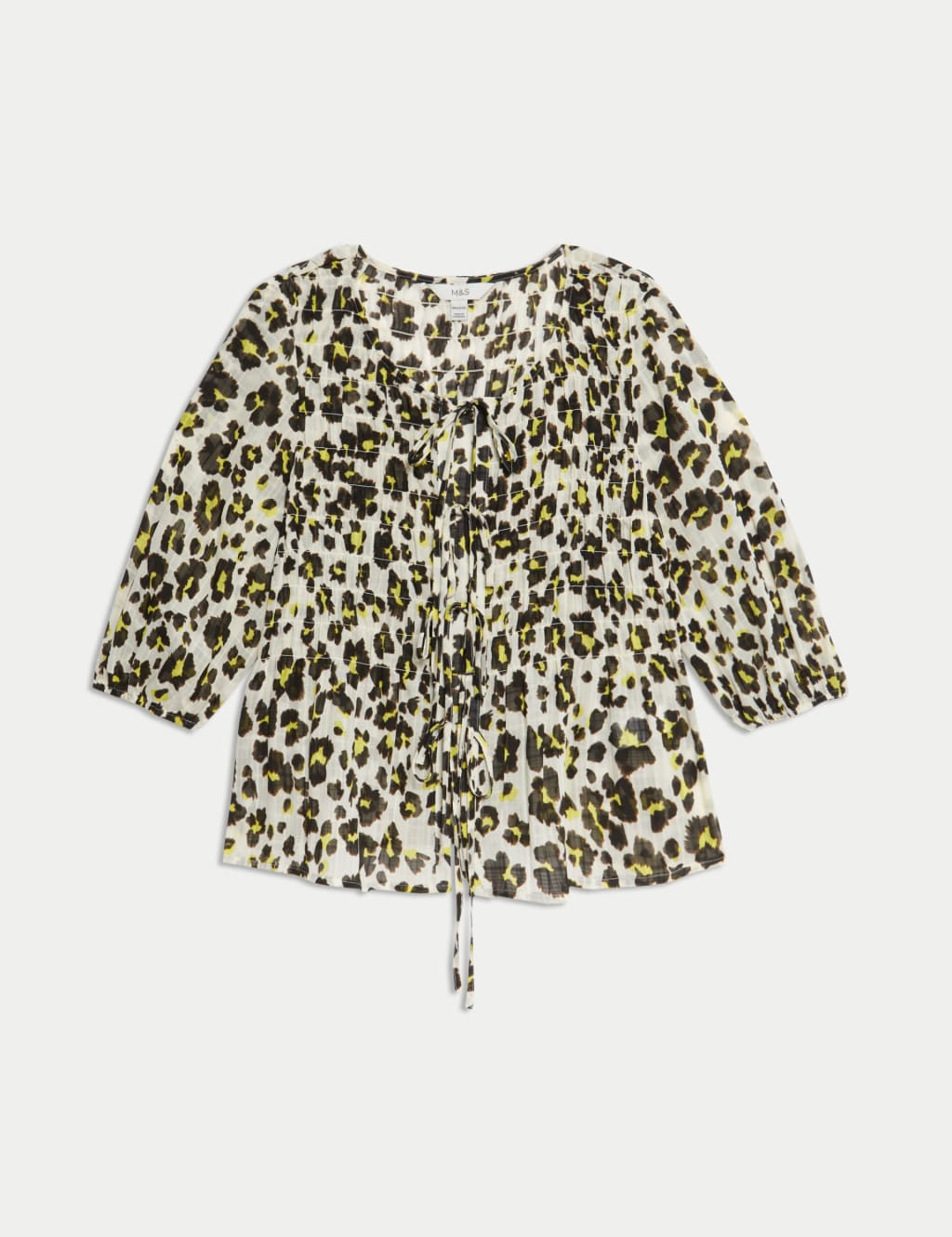Shirred Tie Front Blouse 2 of 6