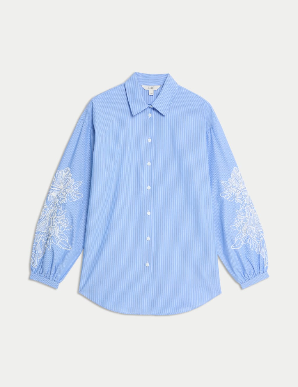 Pure Cotton Striped Lace Detail Shirt 2 of 6