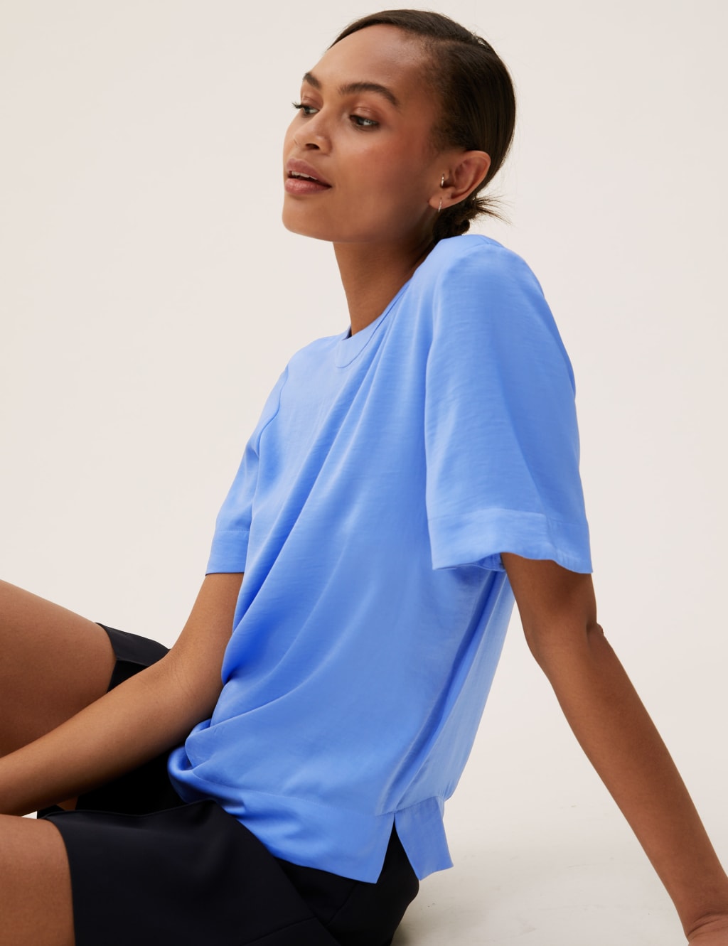 Round Neck Angel Sleeve Top 1 of 6