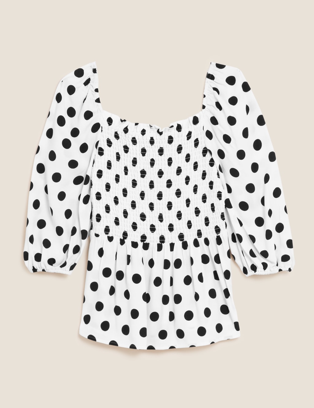Square neck polka dot top discount