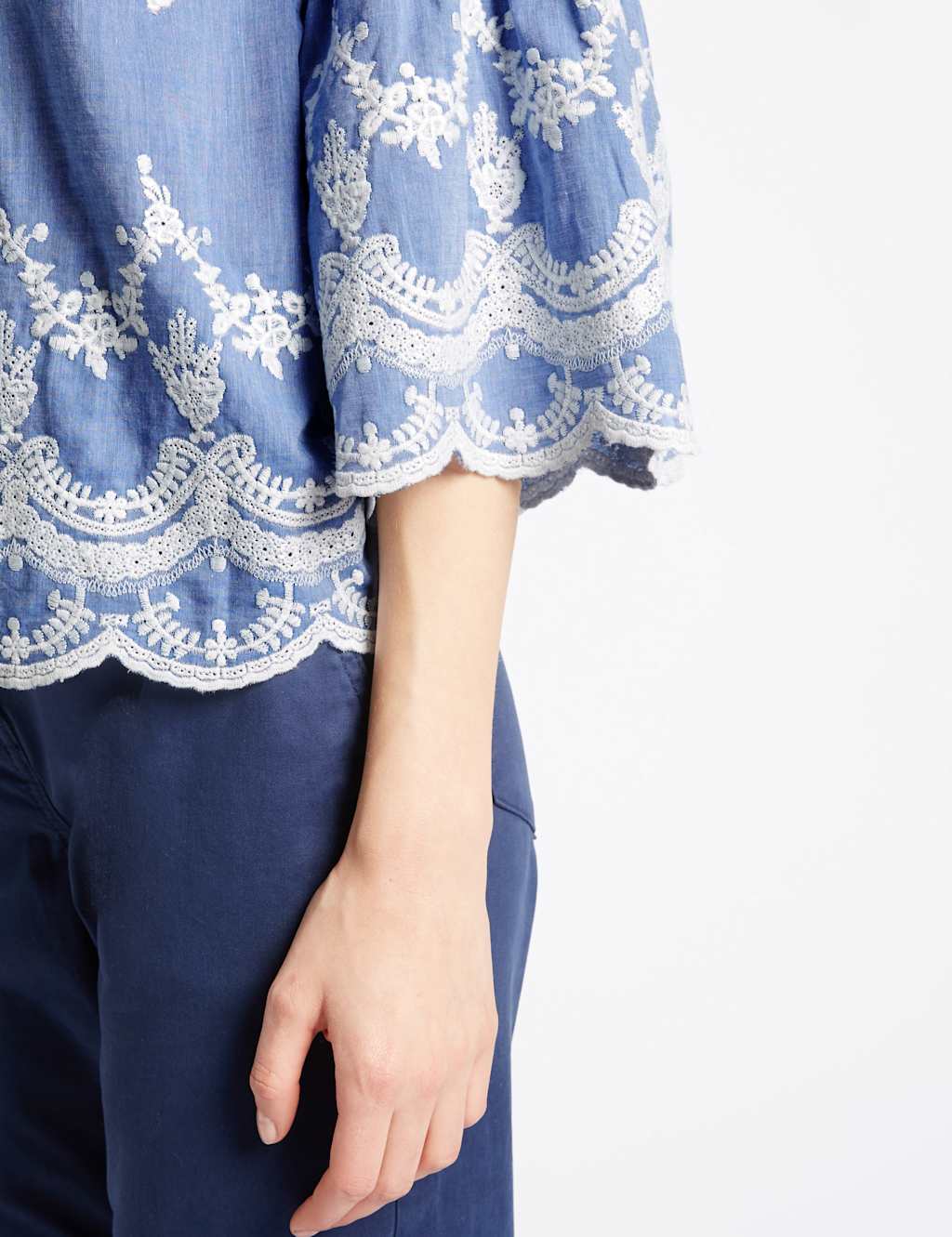 Pure Cotton Embroidered Shell Top 4 of 4