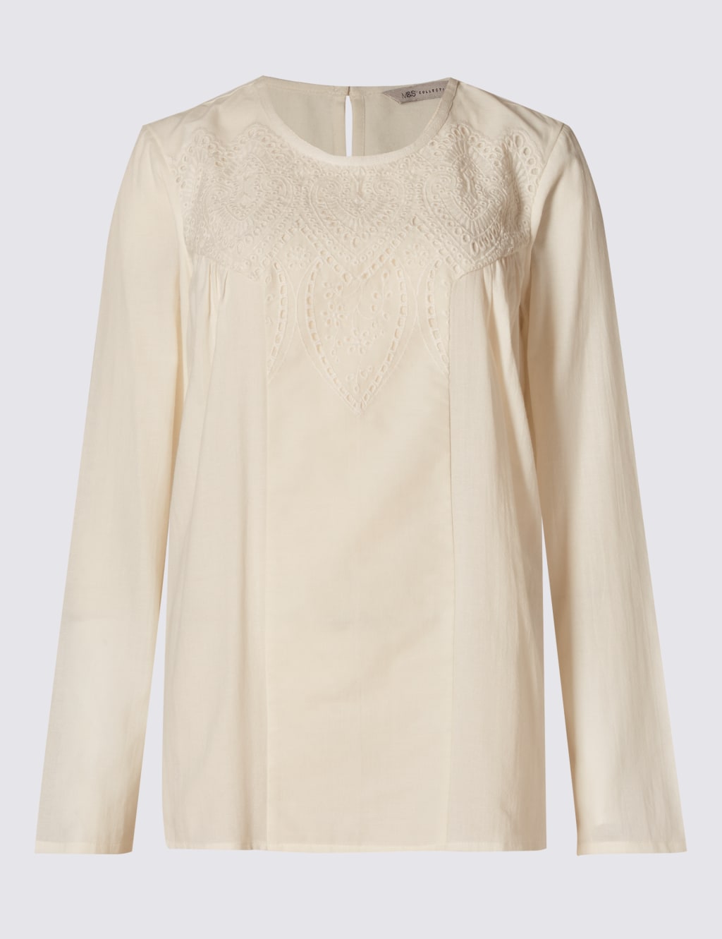 Pure Cotton Embroidered Cutwork Blouse 2 of 3