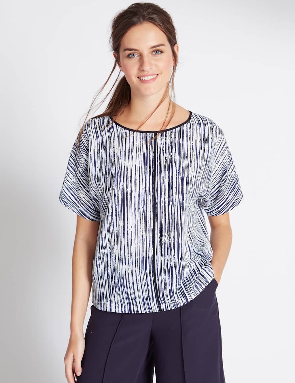Scratch Line Short Sleeve Shell Top 1 of 4
