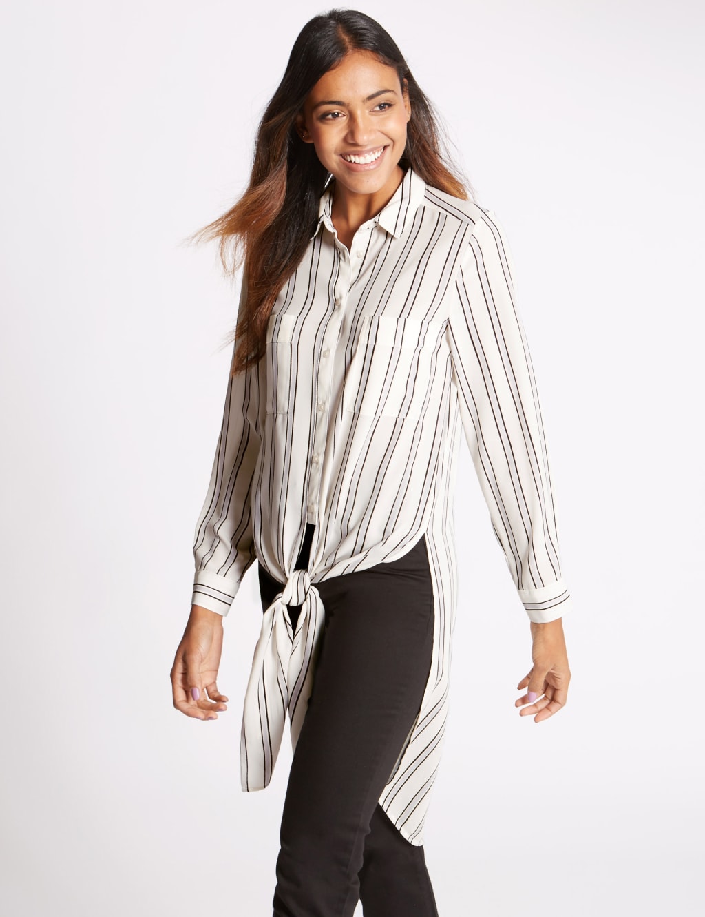 Striped longline shirt outlet