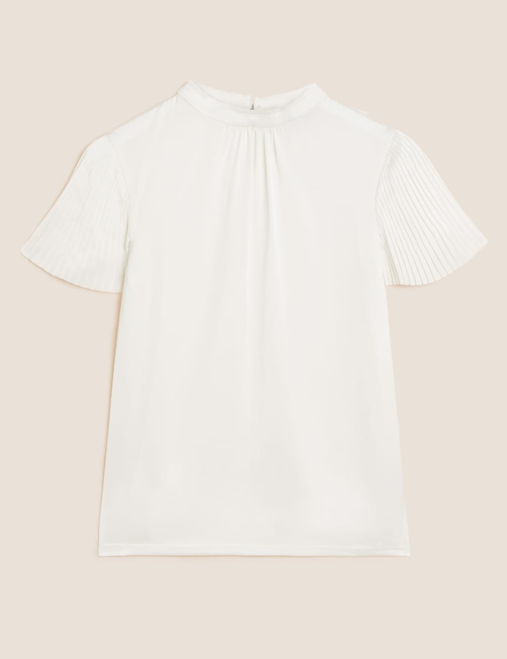 Jersey Plisse High Neck Regular Fit Top 2 of 6