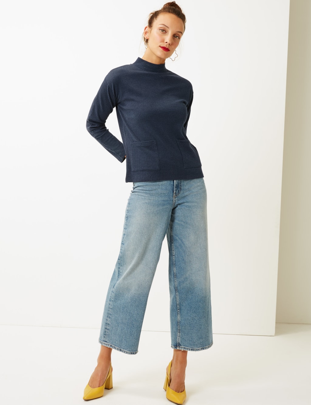 Striped long sleeve sweatshirt sales
