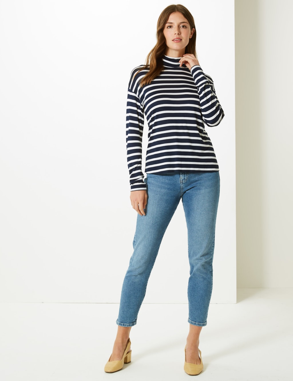 Striped Turtle Neck Long Sleeve T-Shirt 3 of 4