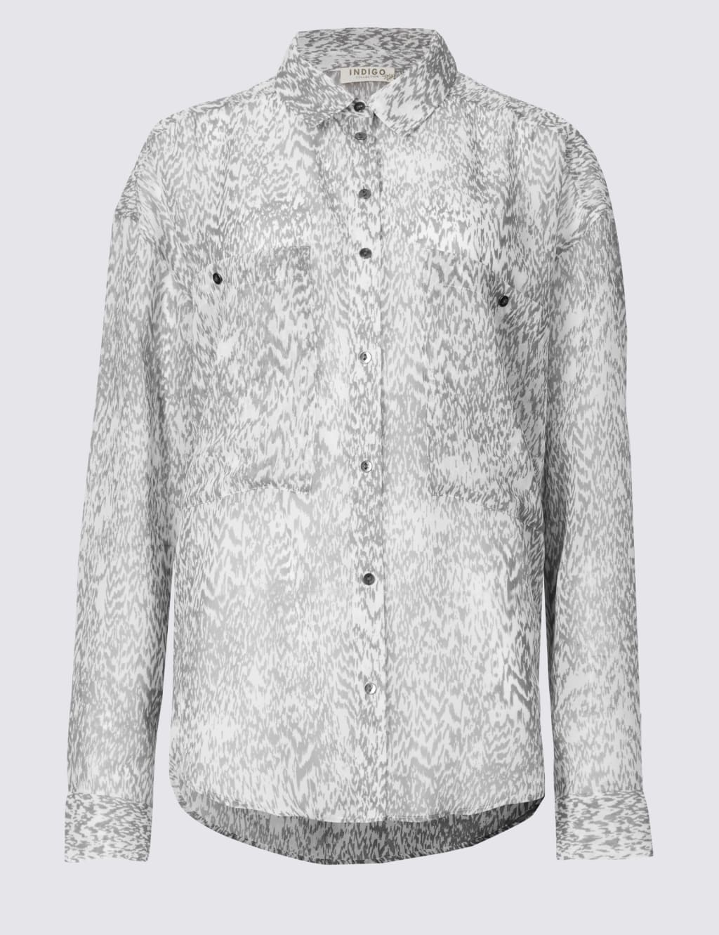 Feather Print Long Sleeve Blouse 2 of 4