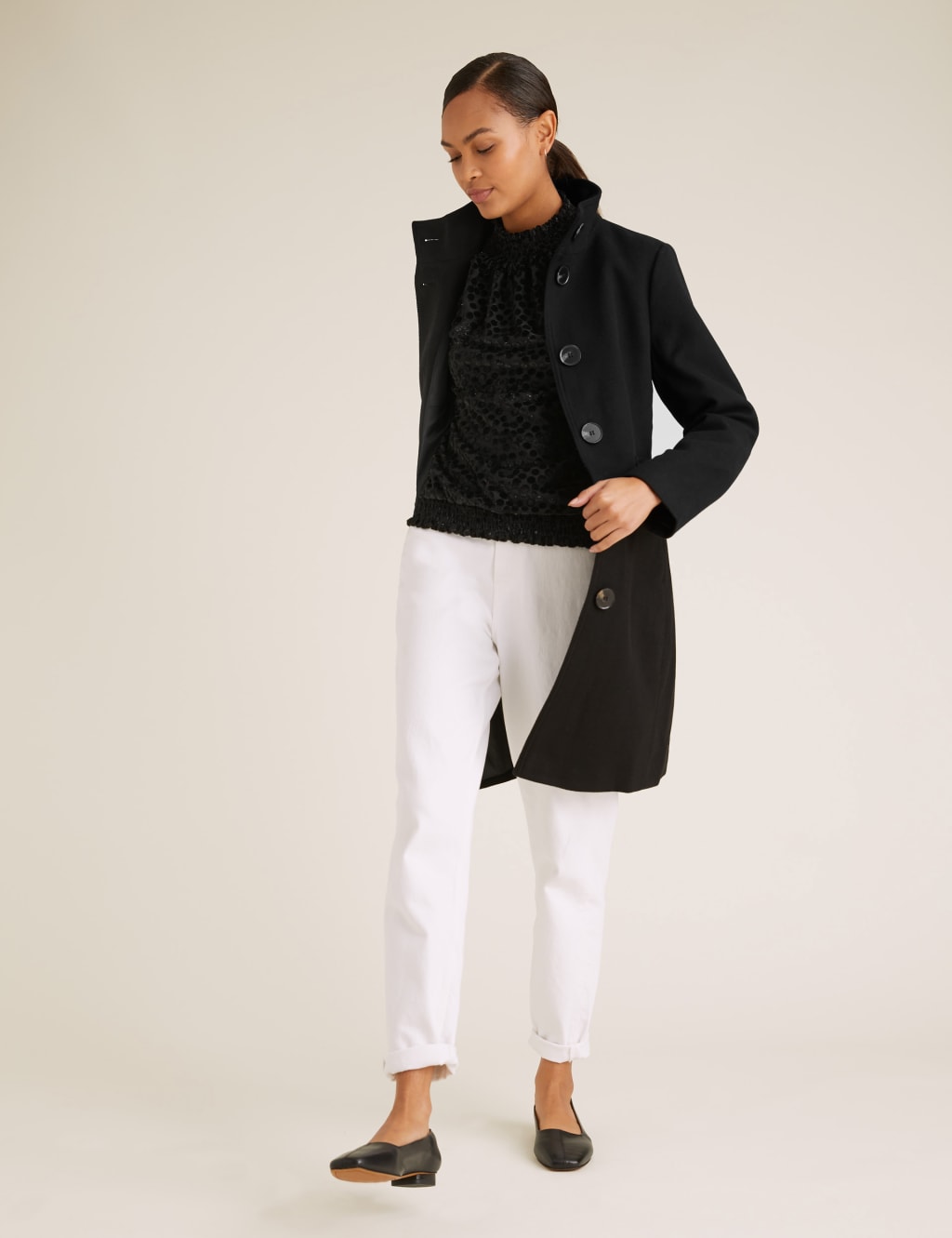 Devore Polka Dot High Neck Relaxed Top 3 of 5