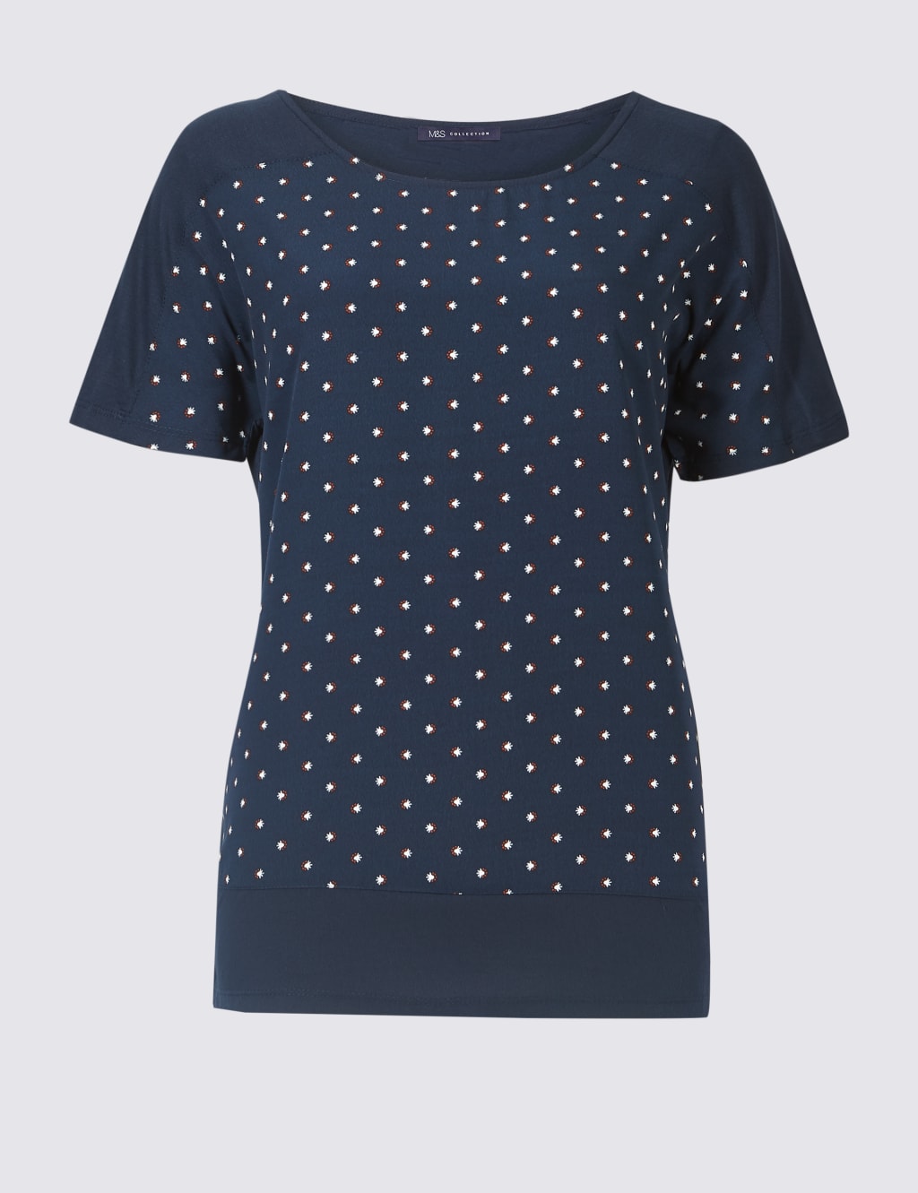 Spotted Woven Front Short Sleeve Top 2 of 4
