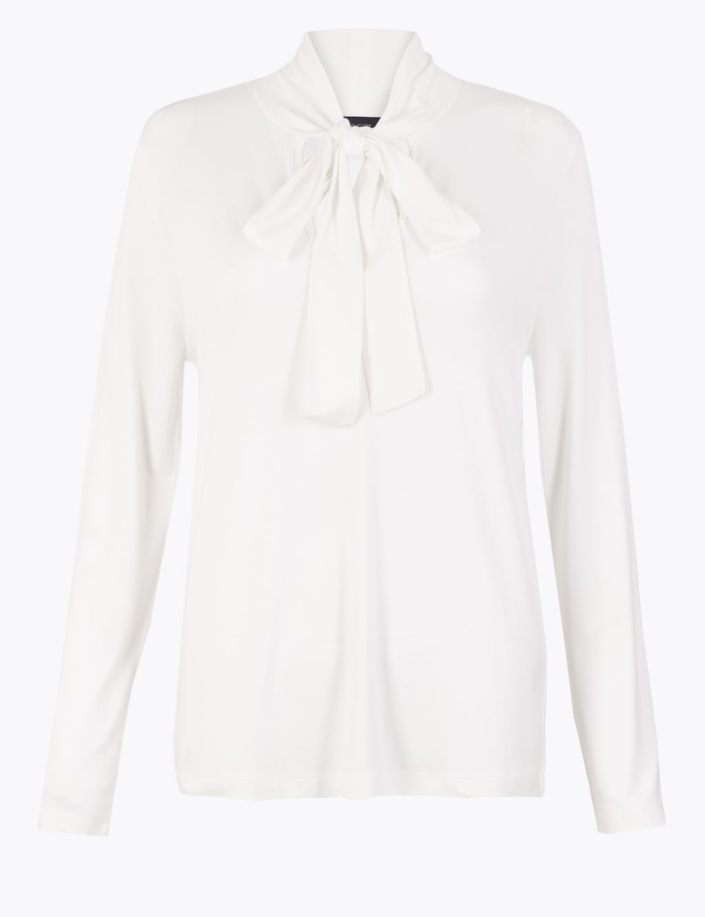 Fitted Tie Neck Long Sleeve Top 2 of 4