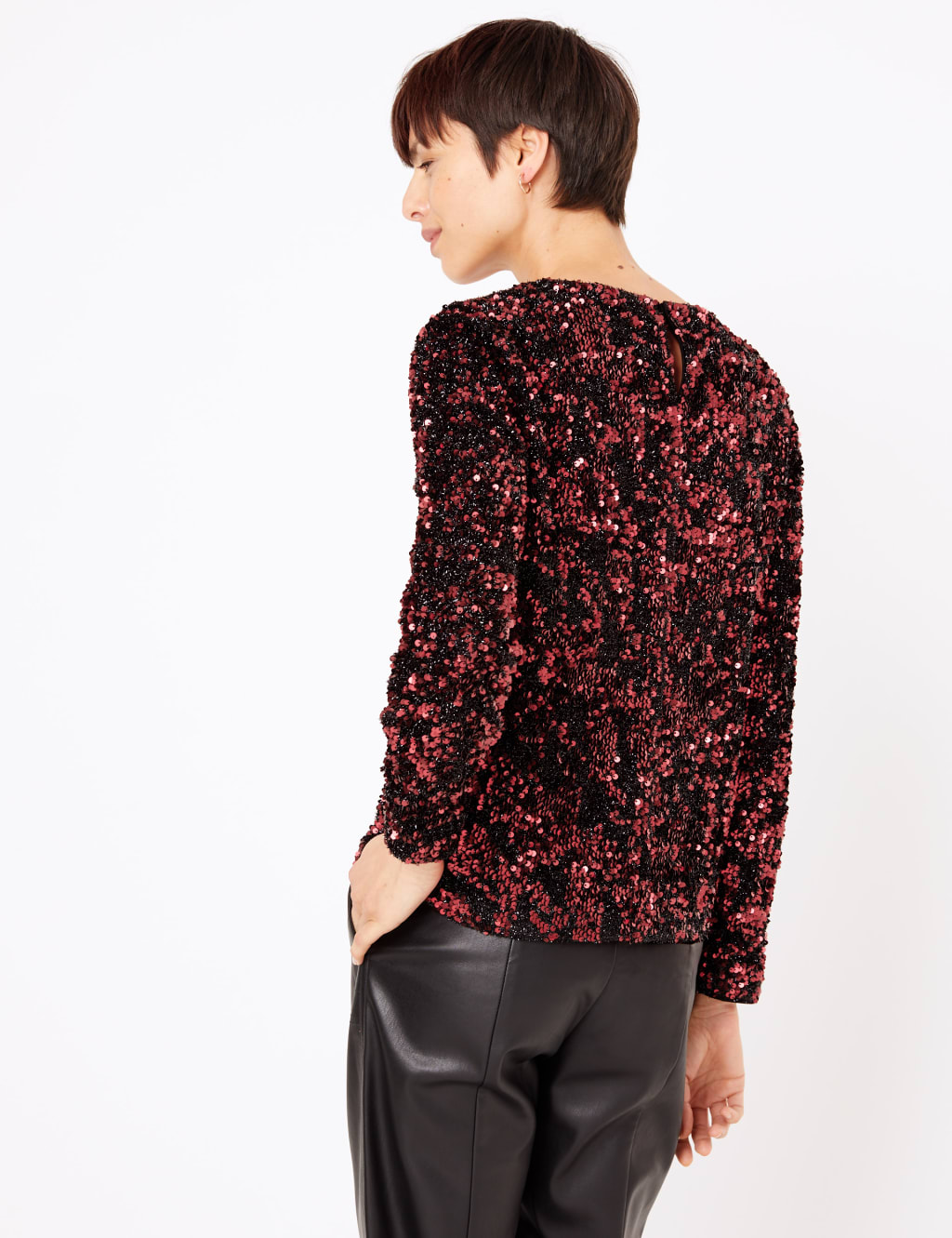 Long sleeve black sparkly top store