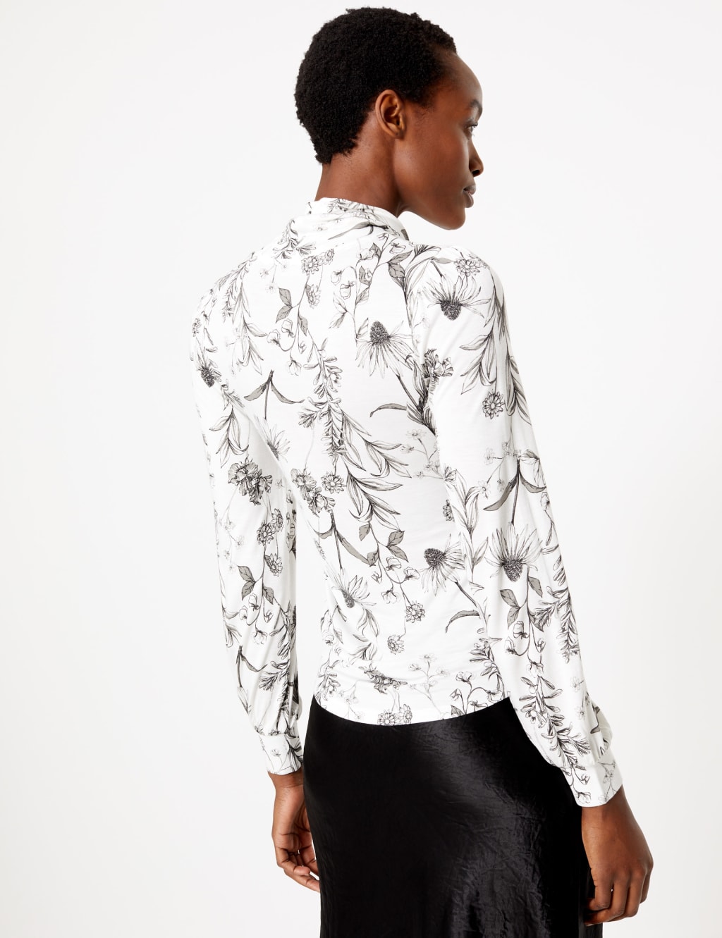 Floral Print Fitted Long Sleeve Top 4 of 5