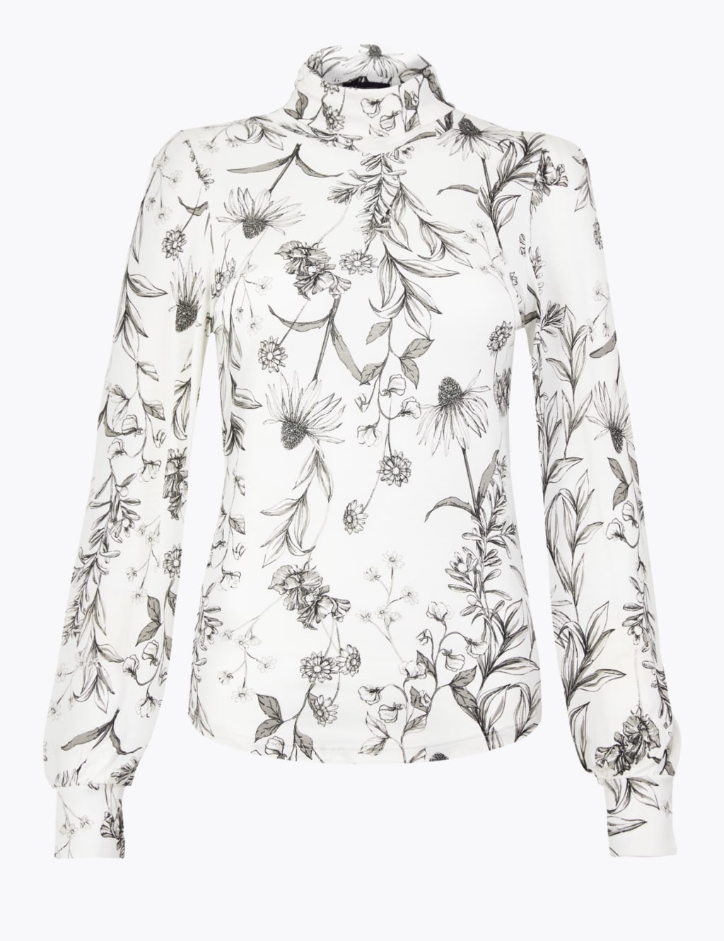 Floral Print Fitted Long Sleeve Top 2 of 5