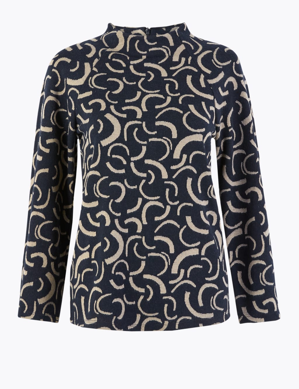 Printed High Neck 3/4 Sleeve Sweatshirt 2 of 4