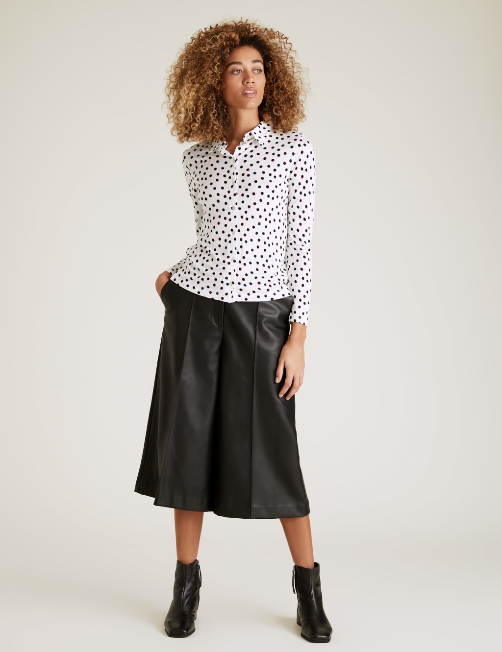 Jersey Polka Dot Long Sleeve Shirt 3 of 5