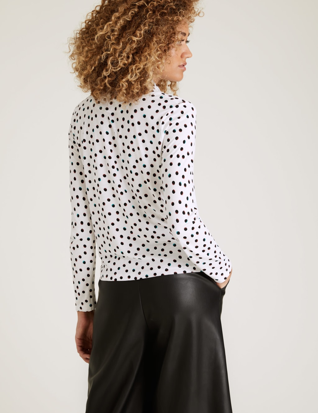 Jersey Polka Dot Long Sleeve Shirt 5 of 5