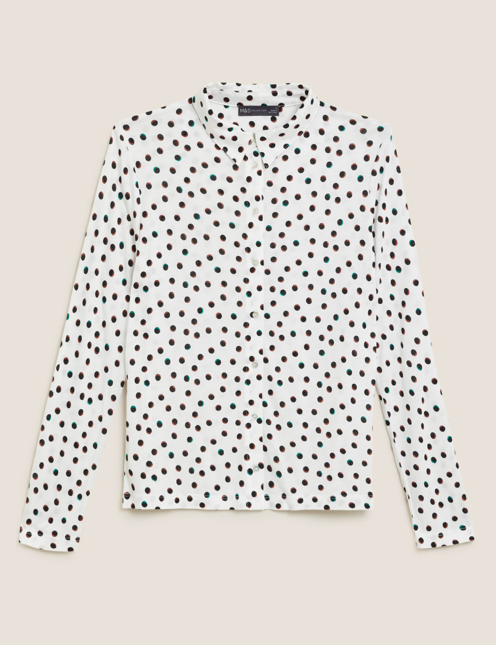 Jersey Polka Dot Long Sleeve Shirt 2 of 5